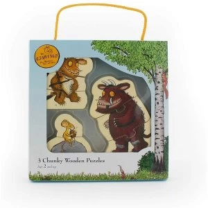 Image of The Gruffalo Pack of 3 Chunky Wooden Puzzles