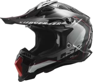 Image of LS2 MX700 Subverter Evo Arched Motocross Helmet, black-silver Size M black-silver, Size M
