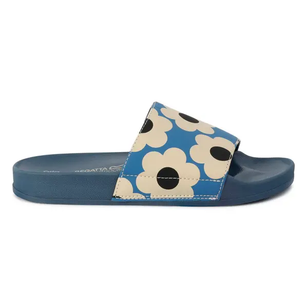Image of Regatta Womens Orla Lightweight Sliders UK Size 7 (EU 41) Blue Sixties Daisy RWF761-T6E-7