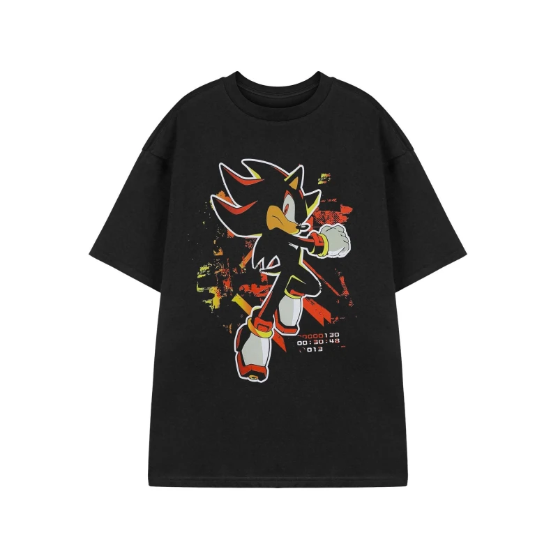 Image of Sonic the Hedgehog Sonic the Hedgehog Men Short Sleeved T-Shirt in Black Size: 2X-large Black XXL Male 5063203908301