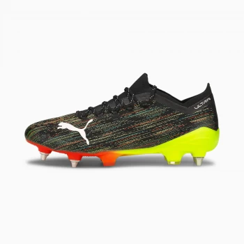 Image of Womens PUMA Ultra 1.2 Mxsg Football Boots, Black/White/Yellow Alert, size 7.5, Shoes