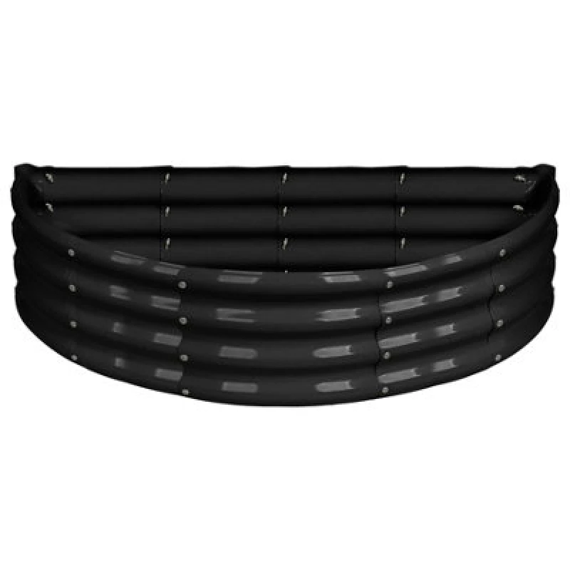 Image of Harbour Housewares Semicircular Galvanised Steel Raised Garden Bed - 120Cm X 60Cm - Anthracite