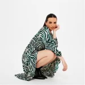 Image of I Saw It First Satin Wrap Tie Waist Midi Dress - Green