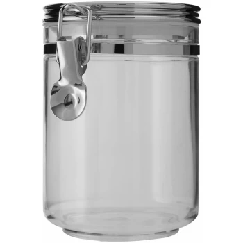Image of Premier Housewares - Medium Canister With Silver Finish Lid Kitchen Canisters For Food Storage Airtight Jar / Jars For Tea Coffee Sugar And Spices 10