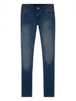 Image of Levis Girls 711 Skinny Jeans - Mid Wash, Size Age: 8 Years, Women
