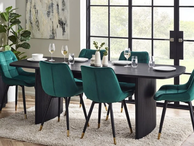 Image of Julian Bowen Louis 180cm Black Ash Extending Dining Table