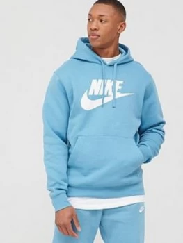Image of Nike Sportswear Club Hoodie - Blue, Size S, Men