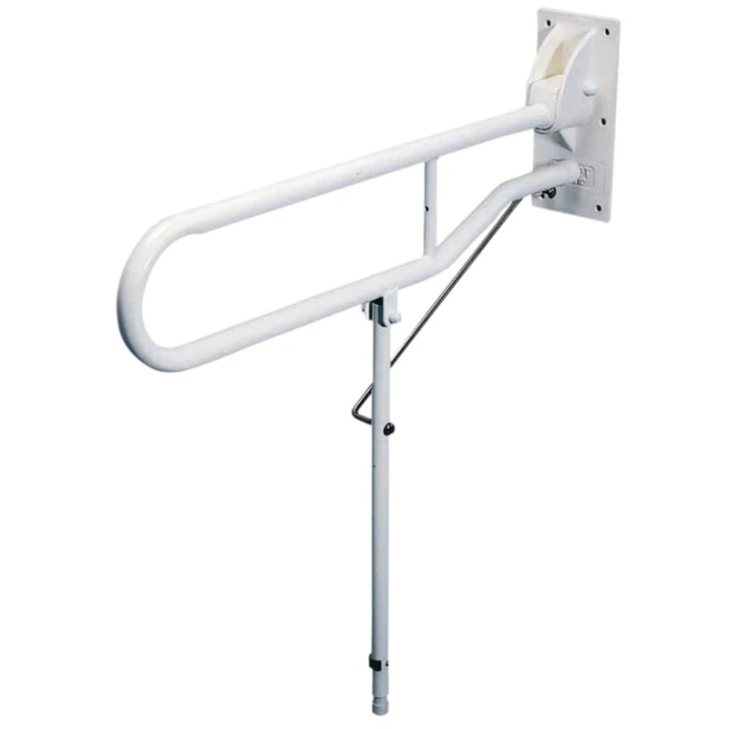 Image of Loops Hinged Support Arm with Backplate and Leg - 600mm Length - Wall Mounted Grab Bar Multi