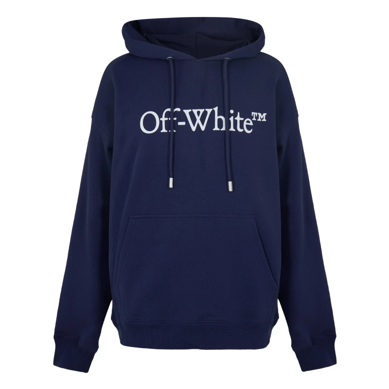 Image of Off White Mens Big Bkish Skt Pull Over Hoodie Dark Blue-White male XS