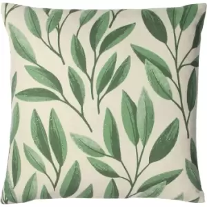 Image of Paoletti Laurel Botanical Cushion Cover (One Size) (Forest Green)