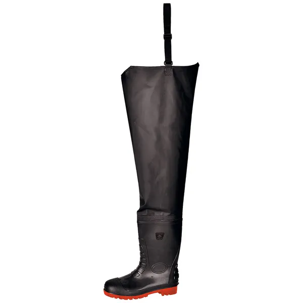 Image of Portwest Safety Waist Waders FW71BKR37 Colour: Black