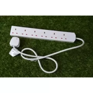 Image of 6 Gang / Way Extension Lead & 1m Cable to Plug