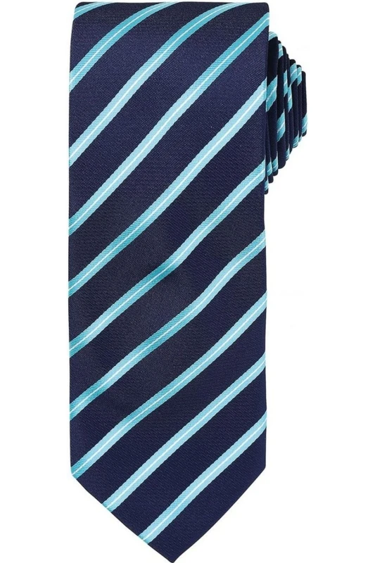 Image of Premier Premier Men Stripe Tie in Mid Navy Mid Navy One Size Male 5063470011971