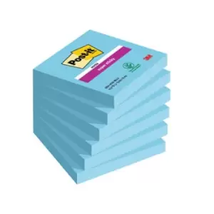 Image of Post-it Super Sticky Notes 76x76mm 90 Sheets Blue (Pack of 6) 654-6SS-BLU