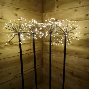 Image of 4 x 100cm Warm White Christmas Sputnik Sparkler Path Lights with 400 LEDs