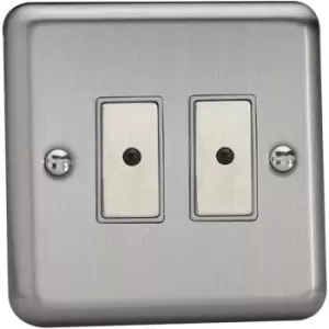 Image of Varilight 2-Gang V-Pro Eclique2 Touch/Remote Control LED Dimmer - Brushed Chrome - JSE102