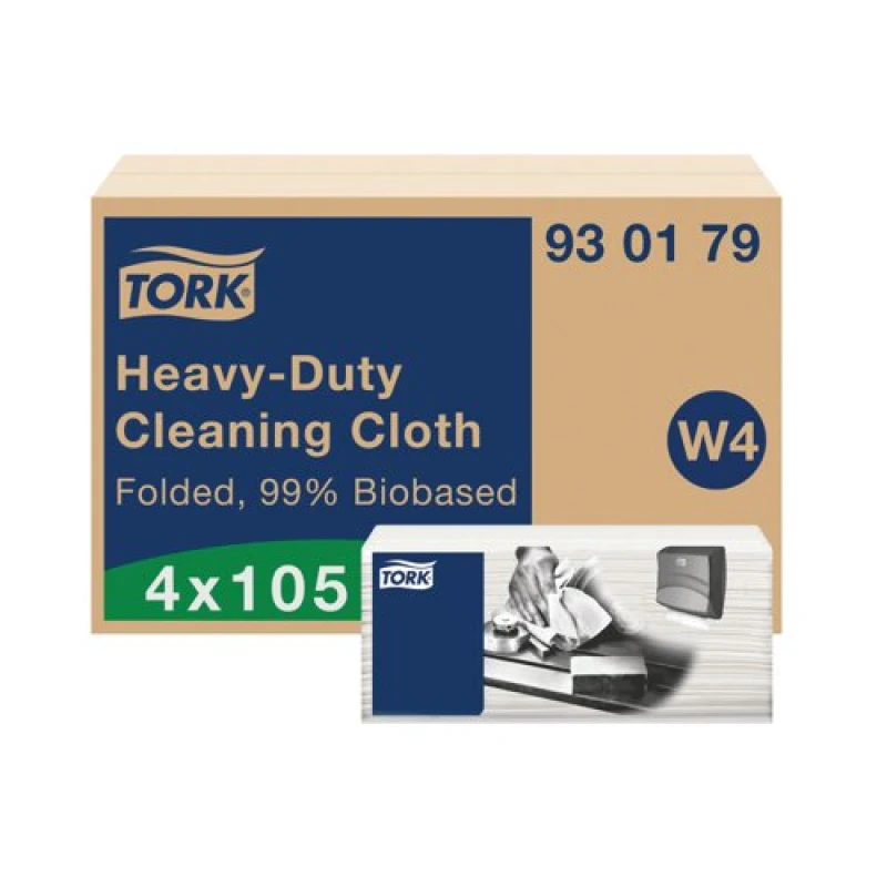 Image of Tork Biobased Heavy-Duty Cleaning Cloths White (420 Pack) 930179