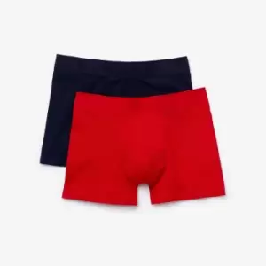 Image of Lacoste Pack Of 2 Pique Trunks L.12.12 Size 3 - S Navy Blue / Red
