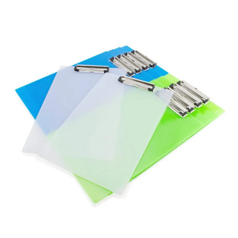 Image of Rapesco 1519 Business Pack: 10 Frosted Transparent Clipboards, A4+, Assorted Colours