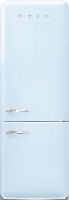 Image of Smeg 50s Style Retro Right Hand Hinge FAB38RPB6 205cm Frost Free Fridge Freezer - Pastel Blue - D Rated