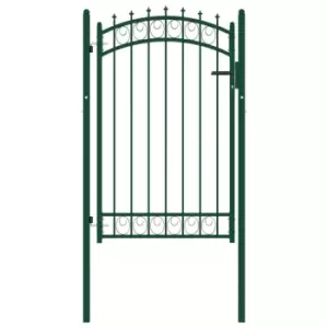 Image of Vidaxl Fence Gate With Spikes Steel 100X150cm Green