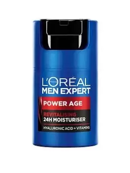 Image of LOreal Paris LOreal Men Expert Power Age Moisturiser, Hyaluronic Acid Moisturiser for Ageing, Dry & Dull Skin 50ml One Colour, Men