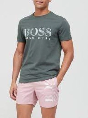 Image of Hugo Boss UV Protection Beach T-Shirt Army Green Size L Men