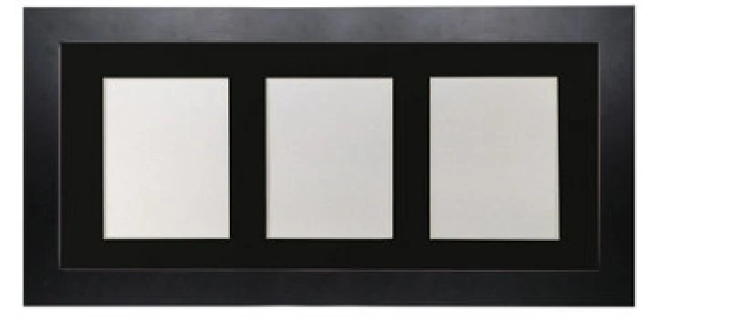 Image of Frames By Post Metro Black Frame With Black Mount For 3 Image Sizes 7 X 5 Inch