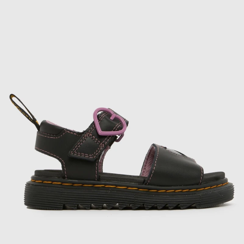 Image of Dr. Martens Marlowe Hearts II J Black Lucido girls's Children's Sandals in Black