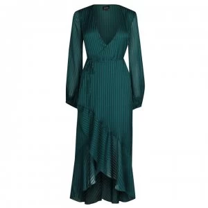 Image of Bardot Mirela Wrap Dress - Dark Green