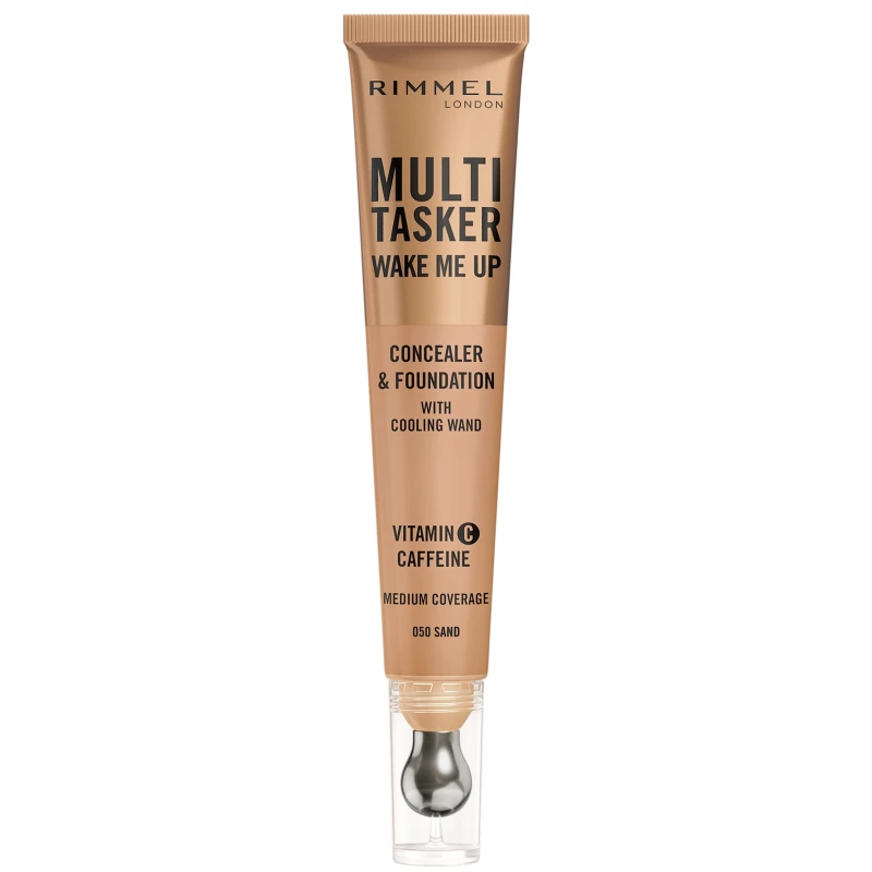 Image of Rimmel Multi-Tasker Wake Me Up Foundation and Concealer 20ml (Various Shades) - 050 Sand