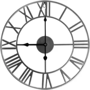 Image of Roman Numeral Wall Clock Silver M&W - Silver