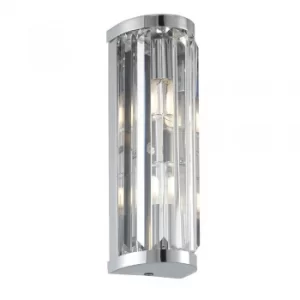 Image of Glass Wall Lamp Chrome Plate, Clear Crystal