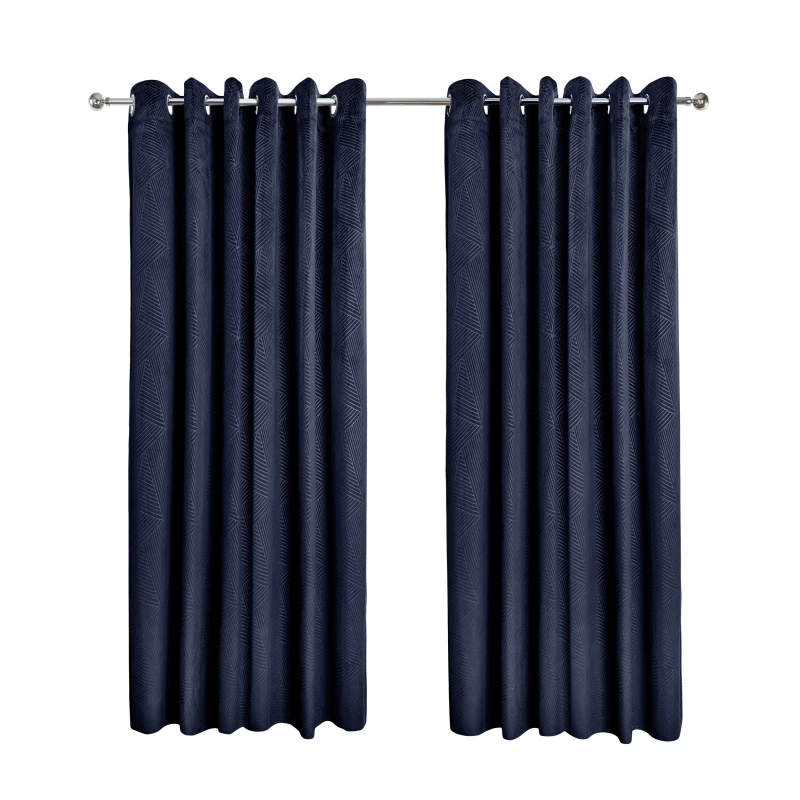 Image of Emma Barclay Blackout Curtains Thermal Velvet Eyelet Midnight Navy Blue unisex 168x183cm