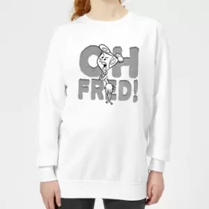 Image of The Flintstones Oh Fred! Womens Sweatshirt - White - M