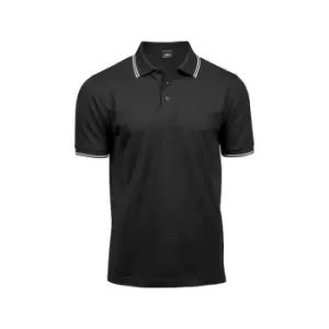 Image of Tee Jays Mens Luxury Fashion Stripe Polo (L) (Black/White)