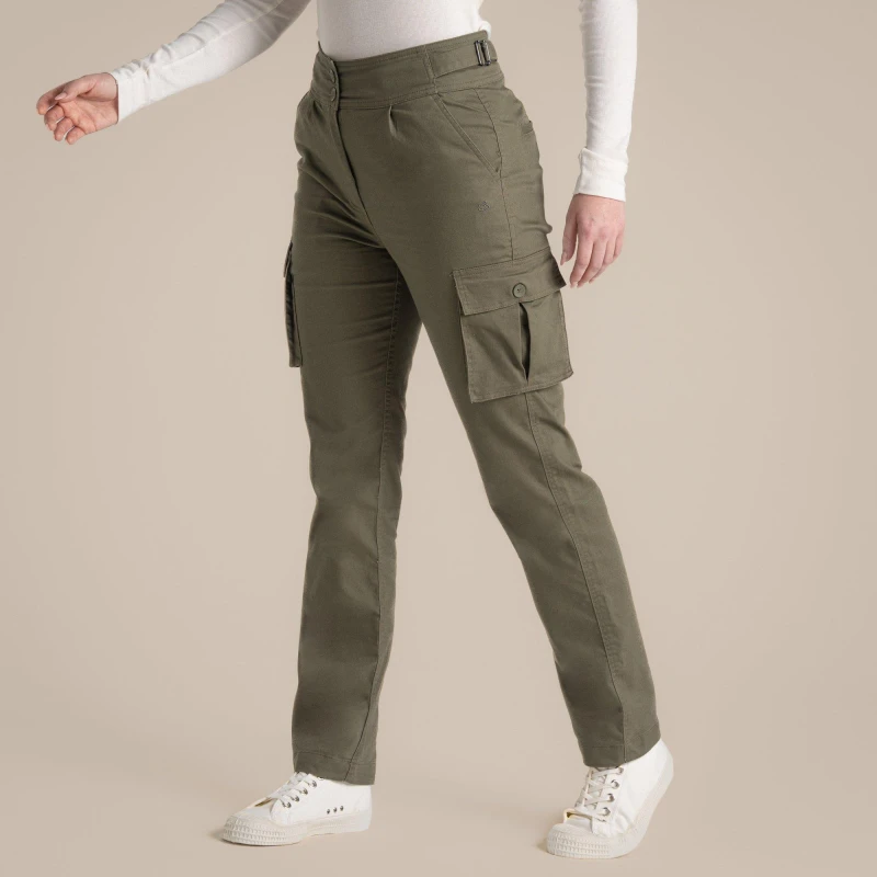 Image of Craghoppers Womens Araby Straight Leg Trousers Wild Olive female 14 (L)