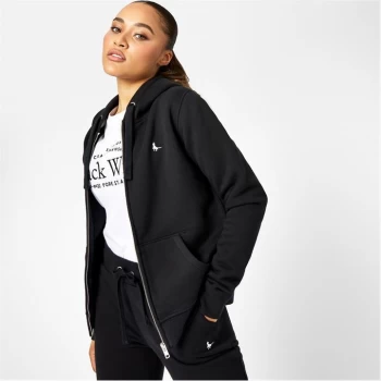 Image of Jack Wills Astbury Pheasant Logo Zip Hoodie - Black