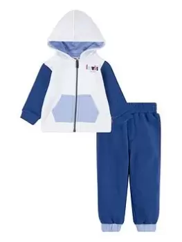 Image of Levis Baby Boys Colorblock Hoodie Set - True Navy, Size 12 Months