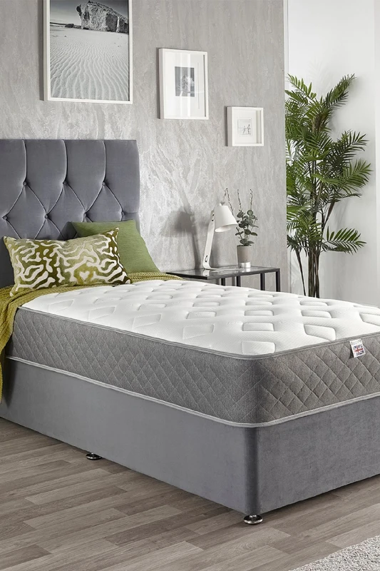 Image of Aspire Aspire Cool Touch Diamond Memory Foam & Bonnell Spring Hybrid Mattress in White Size: Double White Double Unisex 5057632166142