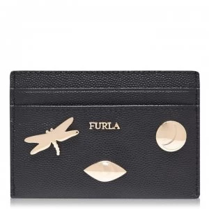 Image of Furla Zaffiro Emblem Card Holder - Nero O60