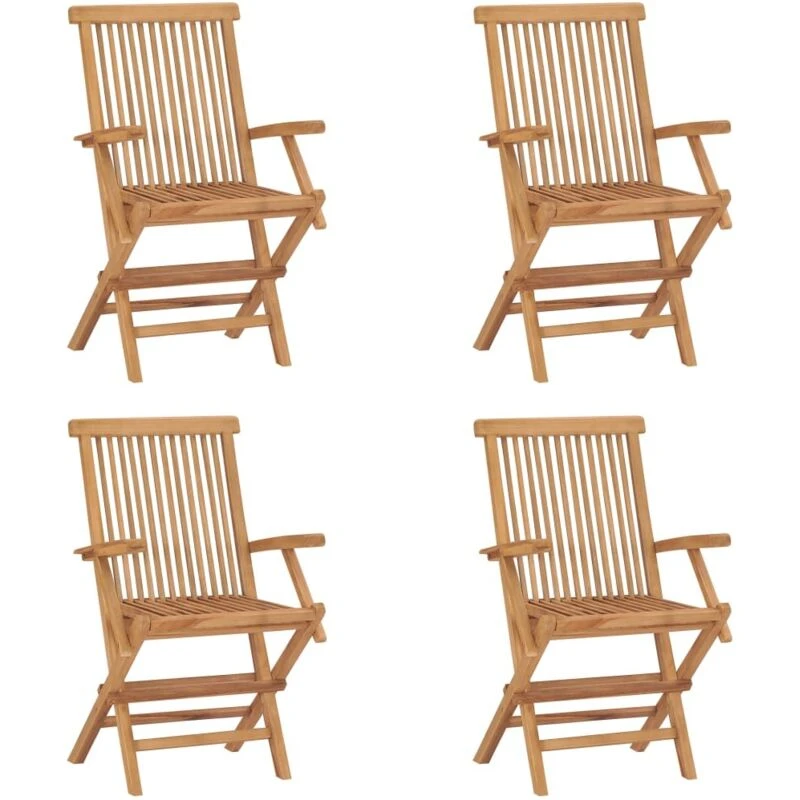 Image of VIDAXL Folding Garden Chairs 4 pcs Solid Teak Wood Vidaxl 8720286818923