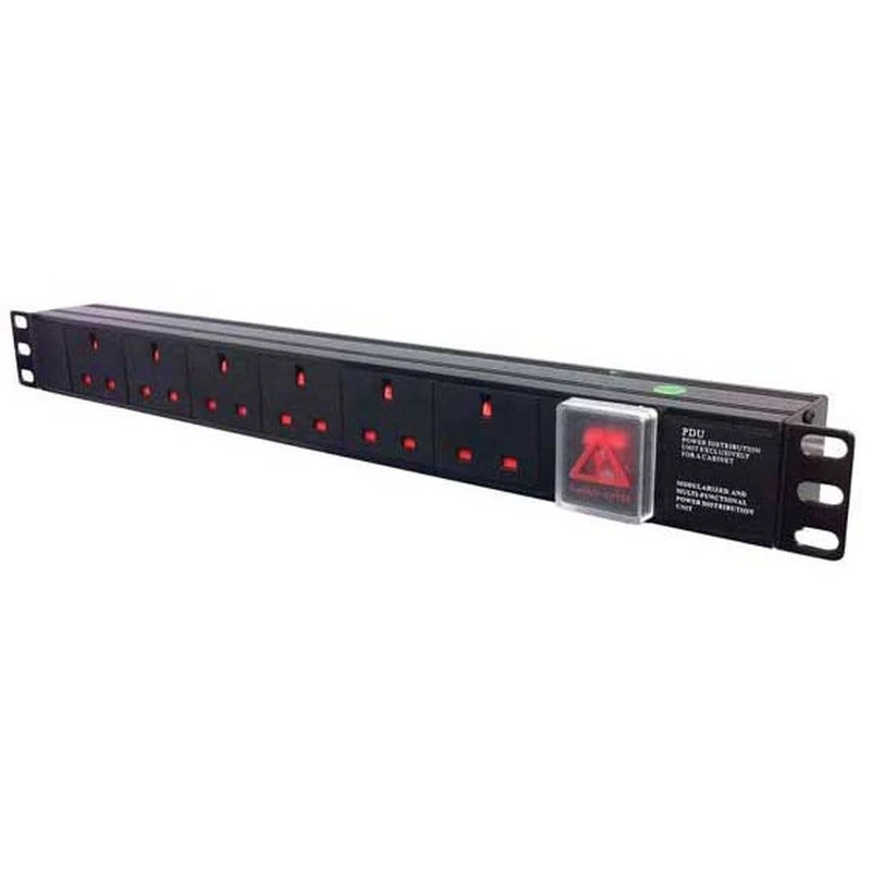 Image of FDL 6 WAY PDU 13A SOCKETS TO 13A PLUG + SURGE PROTECTOR