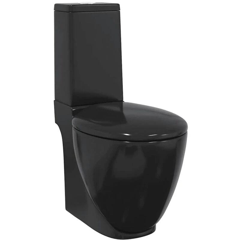 Image of VIDAXL Vidaxl - Ceramic Toilet Back Water Flow Black 140298fr