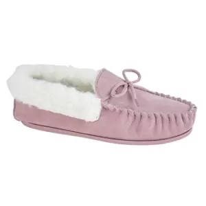 Image of Mokkers Womens/Ladies Emily Moccasin Slippers (8 UK) (Pink)