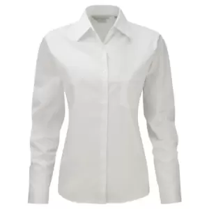 Image of Jerzees Ladies/Womens Long Sleeve Pure Cotton Work Shirt (3XL) (White)