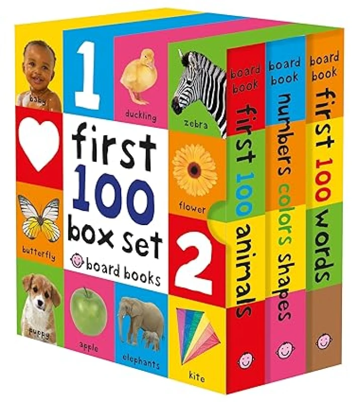 Image of First 100 Board 3 Books Collection Box Set (First 100 Words, Numbers Colors Shapes, First 100 Animals ) Roger Priddy Books