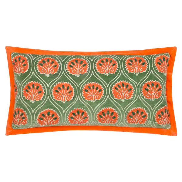 Image of Casa Cushion Peridot/Orange, Peridot/Orange / 30 x 60cm / Polyester Filled