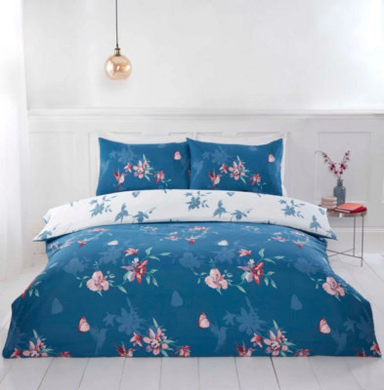 Image of Rapport Home Hummingbird Microfibre Floral Polyester Duvet Set With Pillowcase