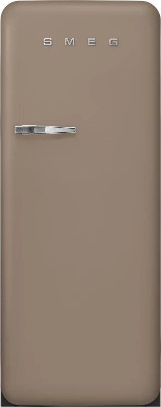 Image of Smeg 50s Style Retro Right Hand Hinge FAB28RDTP6 153cm Small Fridge with Ice Box - Taupe - C Rated